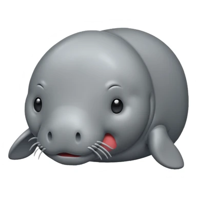 manatee emoji iphone style sticker