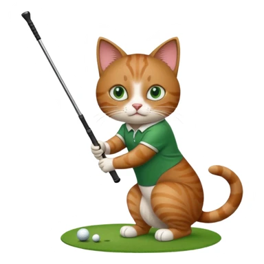 Cat swinging a golf club sticker