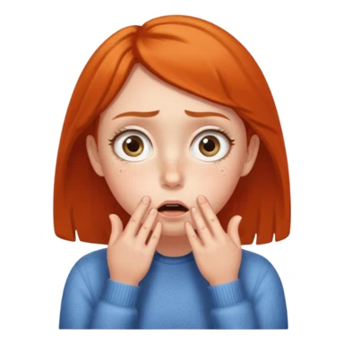surprised emoji, hands on cheeks, big eyes sticker