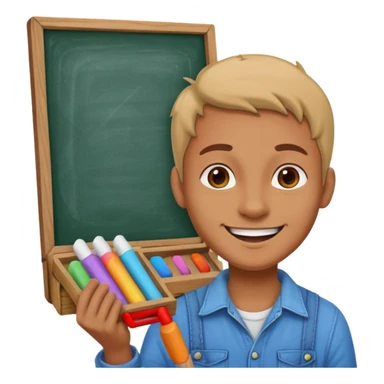 Chalk Drawer + sidewalk board, Street Artist. sticker