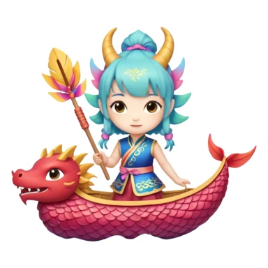 a-chibi-girl-dressed-as-a-dragon-boat-drummer,-holding-soft-pastel-drumsticks,-standing-in-a-fluffy-dragon-boat,-colorful-festival-ribbons-flying,-sparkles-and-cute-mini-fish-swimming-below,-soft sticker