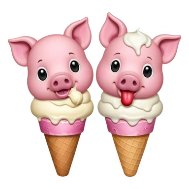 pigs with ice cream sticker