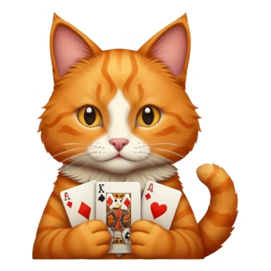orange cat gambling sticker