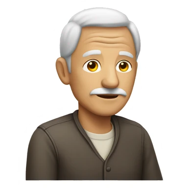 Older man with head in hand sticker