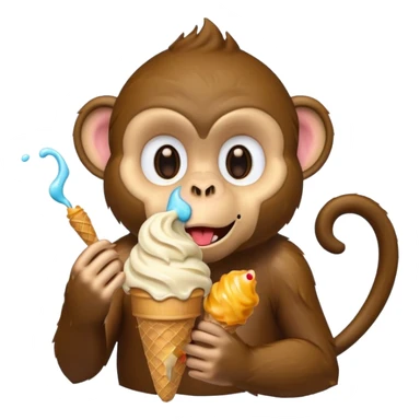Monkey eating ice cream  sticker