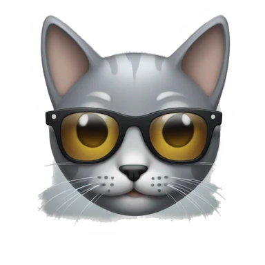 Grey kitty with sunglasses sticker