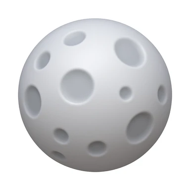 A 3D emoji in iOS emoji aesthetic style of the Moon, Earth’s natural satellite, with soft gray craters and subtle shadows, glowing spherical shape, clean white background, glossy Apple-style finish.
 sticker