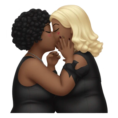 plus size women kissing, goth, aesthetic sticker