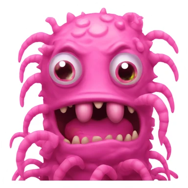monster with pink worms sticker