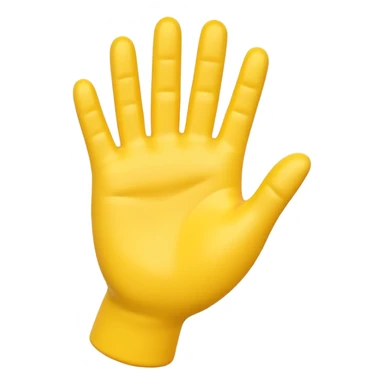Apple-style 3D illustration of a single yellow hand like emoji sticker