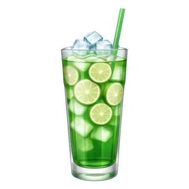 Japanese cream soda green on a glass with ice sticker