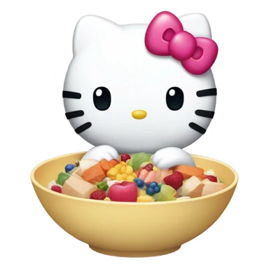 Hello kitty eating  sticker