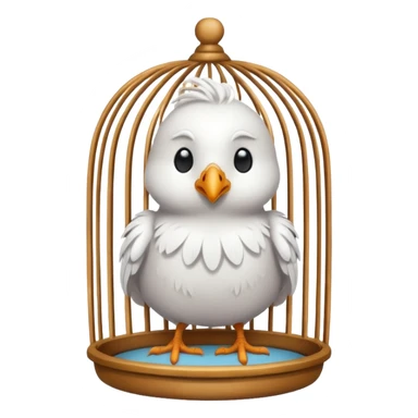 white bird in cage sticker