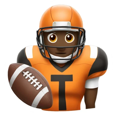 Football with the letter T in orange  sticker