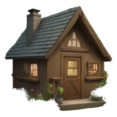 cabin in the woods with garden sticker