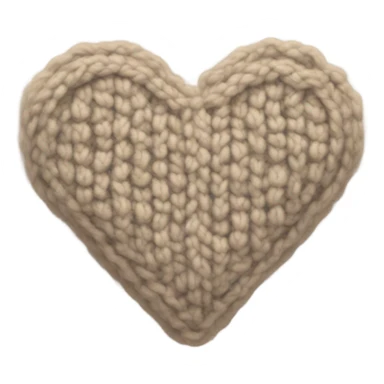 Knitted beige heart sticker