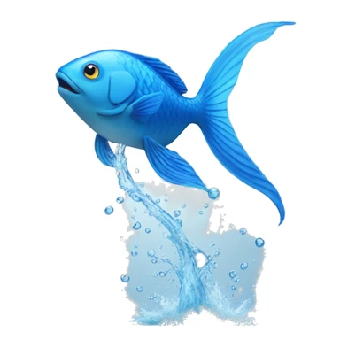 Blue fish jumps out of the water sticker