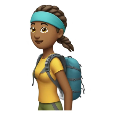 woman hiking with headband sticker