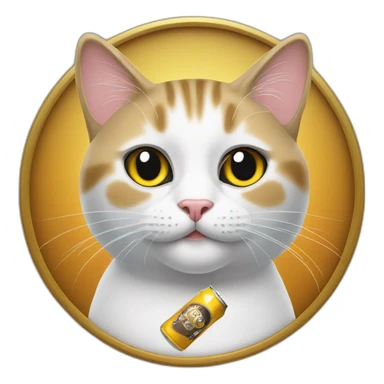 British Cat with beer cap sticker