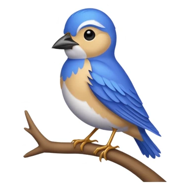 cute blue lark perched sticker