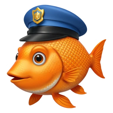 ORENGE COLOR FİSH WİTH POLİCE HAT sticker