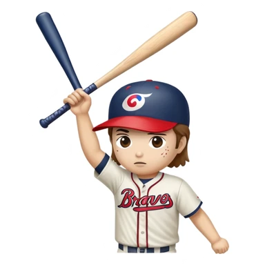 South Korean flag, baseball bat hitting Braves fan on head sticker