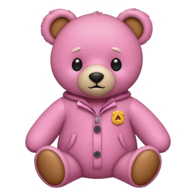  Teddy bear camping pink sticker