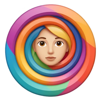 spiral with a human figure inside sticker