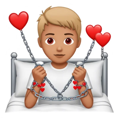 arrest chain with red hearts around on bed sticker