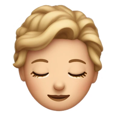 A white girl sleeping cozy in her pink bed sticker