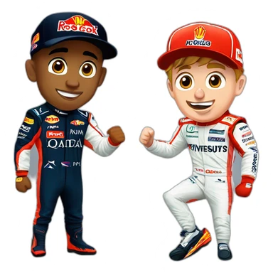 Lewis Hamilton kicking Max Verstappen sticker