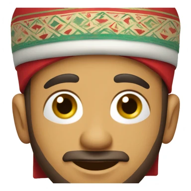 A moroccan looking guy wears a moroccan fez hat sticker