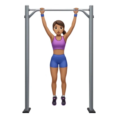 woman doing pull up full body on a stable pull up bar sticker