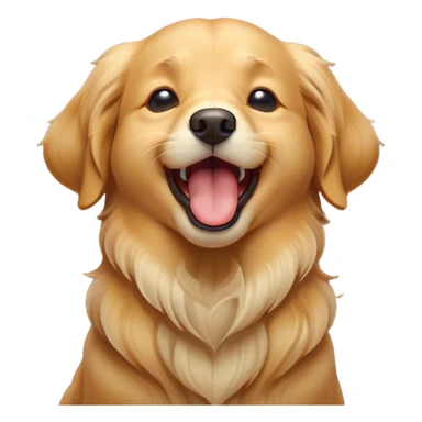 Cinematic Cute Yawning Golden Retriever Portrait Emoji, Head tilted slightly with a dramatic, wide-open yawn, showcasing a silky golden coat with a subtle shimmer, floppy ears slightly drooping, round brown eyes barely open in drowsy contentment, Simplified yet irresistibly adorable features, highly detailed, glowing with a soft, cozy glow, high shine, relaxed yet expressive, stylized with a touch of whimsy, bright and endearing, soft glowing outline, capturing the essence of a sleepy yet affectionate companion, so drowsy it feels like it could stretch out of the screen and curl up for a nap! sticker