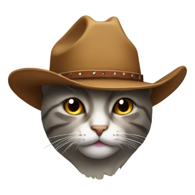 Cat wearing a cowboy hat sticker