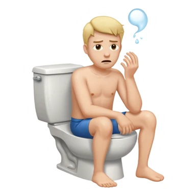 Man on toilet trying to hurry  sticker