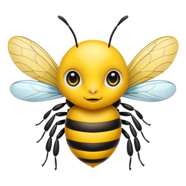 Je veux que tu me crées l'emoji, d'une petite abeille malicieuse, moderne et stylé sticker