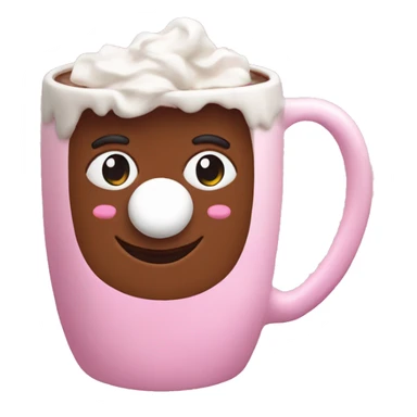 Hot chocolate in a light pink mug sticker