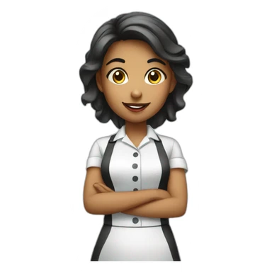 Girl waitress sticker