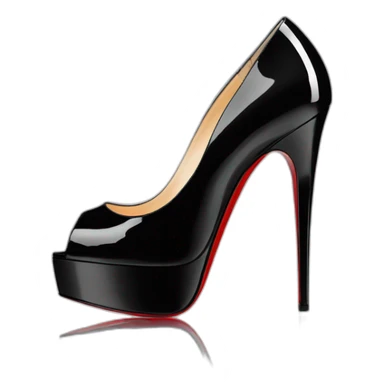 Louboutin Black patent Leather Lady Peep Toe Platform sticker
