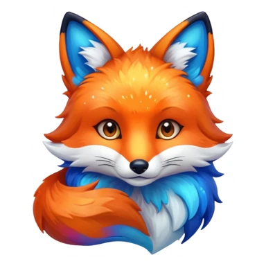 a galaxy print fox sticker