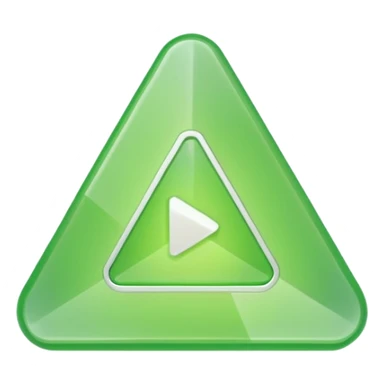 All solid Light green small triangle play button  sticker