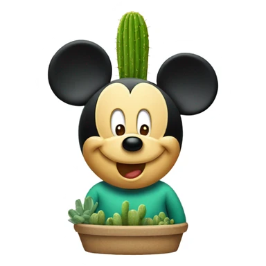 Mickey mouse whith cactus sticker