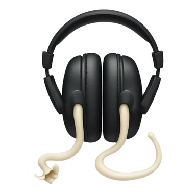 Black headphones with bone tails  sticker
