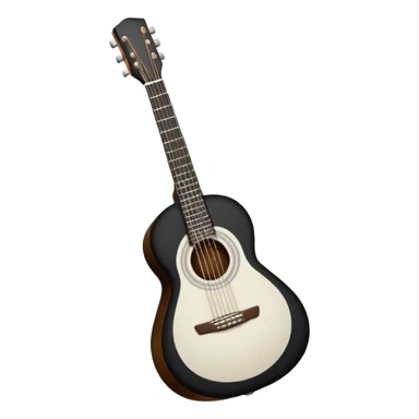 emoji de violão acústico contornado em preto e branco sem cor sticker