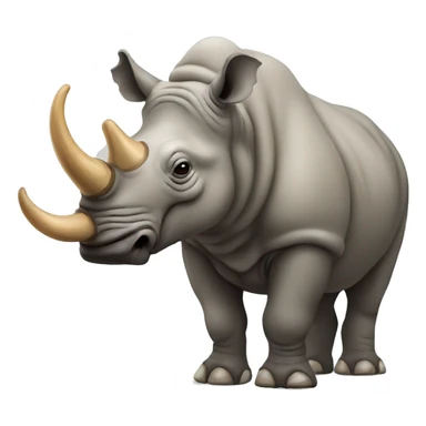 Rhinoceros with wooly mammoth fur sticker