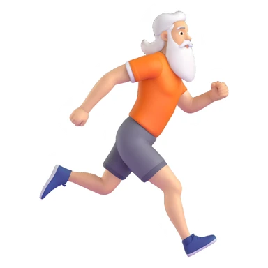 Running man with long beard sticker