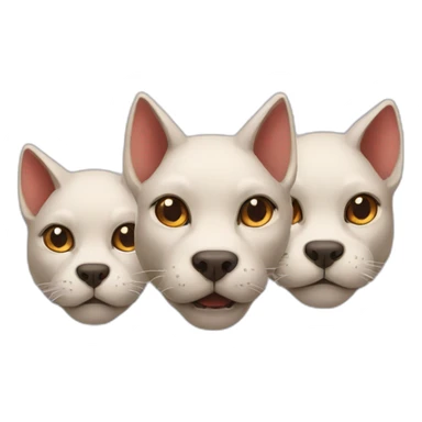 three heads cerberus cat face sticker