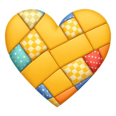 yellow heart with a patchwork pattern sticker