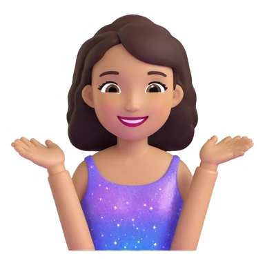 girl with radiant skin and sparkles, smiling sticker
